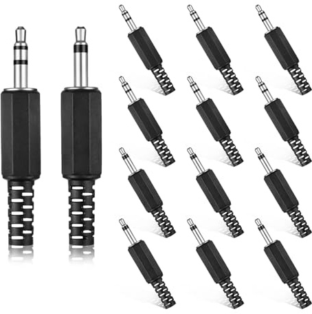 Xthrotsenk 12 STK 3.5mm Mono Klinkenstecker Audiokabel Reparatur Stereo-audiobuchsen für Kopfhörer 3.5mm Löttyp Audiokabelstecker für DIY Reparatur Kopfhörer und Headset