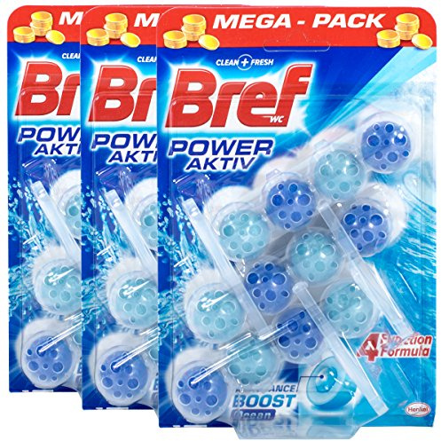3x Bref WC Frisch Power-Aktiv Ozean 3 St. im Mega-Pack - 3 Stück pro Pack