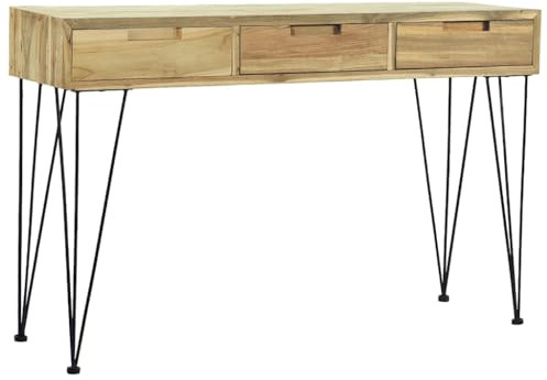 vidaXL Teck Massif Table Console Entrée Couloir Bureau Salon Maison Intérieur