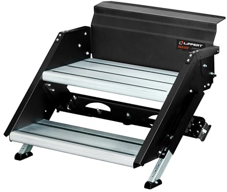 Lippert Components 733931 Trittstufe für Wohnmobile und Reiseanhänger, Eingangstür, Schwarz, 66 cm