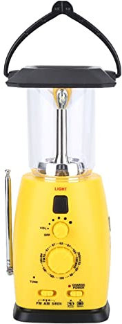 Bnineteenteam Lámparas de Camping, Linterna LED para Camping, 8 LED con manivela, generador, Linterna, Recargable, lámpara Solar con Radio Am/FM para Camping, Noche, Senderismo