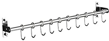 TentHome Küchenreling Küchenutensilienhalter Küchen Stange Edelstahl Relingleiste Küchenhelfer Relingsystem für Küchenutensilien Küchenleiste (60cm)