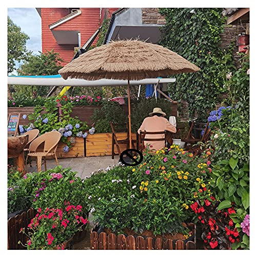 Sombrilla De Paja Hawaiana De 1,4 M, Paraguas De Playa De Jardín, Color Natural, para Playa Al Aire Libre/Piscina/Patio Trasero/Mercado/Sombrilla De Terraza (sin Base)