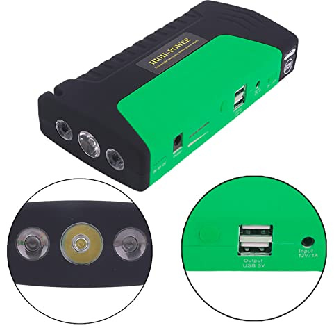 CUTTE Power Bank Batterie Externe Voiture Jump Starter 12V Auto Emergency Starter Booster pour Automobile, Moto, Camions, SUV,Green