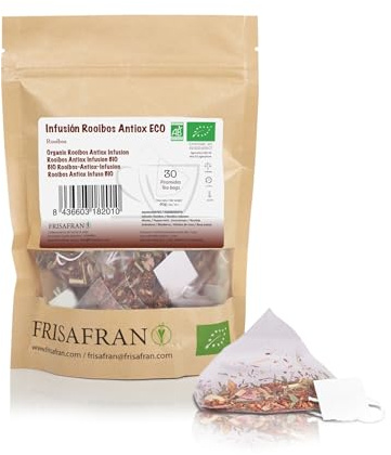 FRISAFRAN | Infusion Rooibos Antioxidante Eco en Pirámides 30Uds | 60g | Infusión | Nutritivo | Hidratante | Refrescante | rooibos | te roibos | infusion en bolsitas | vitaminico | bebida saludable