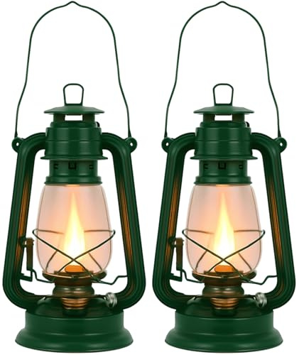 Petroleumlampe Öllampe Outdoor 2er Set – Sturmlaterne nostalgisch Grün 250ml Tank 10–14h Brenndauer – robuste Kaltluftlaterne mit feuerfestem Glas für Camping Garten Notfall Beleuchtung