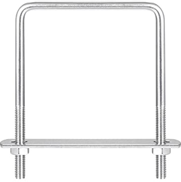 sourcing map 3 Stück U-Bolzen M6 x 72mm x 100mm U-Bügel U-Schrauben Quadratische Bügelschraube 304 Edelstahl mit Mutter Platten Klemmschraube für Dachbox Zaun Auto Abschleppen Befestigung