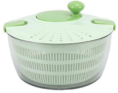 Small Salad Spinner, 4L Vegetable Washer with Crank Handle & Colander Basket for Home Kitchen, Camping, Picnic, Fruit and Lettuce Washing