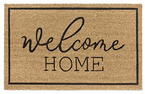 Hanse Home Zerbino in cocco per interni, colore naturale, tappetino in cocco Welcome Home, antiscivolo, per corridoio, terrazza, ingresso – 45 x 75 cm
