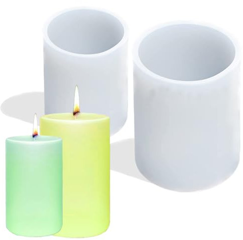 Kerzenform Silikon Rund, 2 Stück Kerzengießform, DIY Silikonform, für die Herstellung Handgefertigte Seife