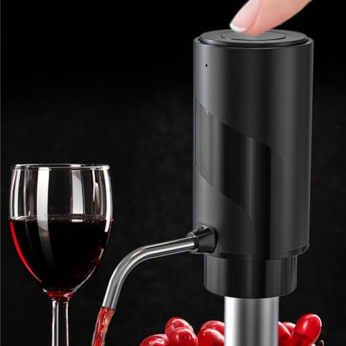 SPORTARC Decanter elettrico per vino, aeratore e versatore elettrico, dispenser elettrico ricaricabile tramite USB, dispenser automatico intelligente per vino, 12 x 5,5 cm