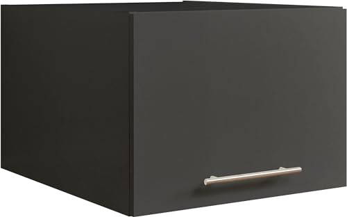 möbelando Aufsatzschrank >LAUNDREEZY< in anthrazit, Holzwerkstoff - 50x38x67,5cm (BxHxT)