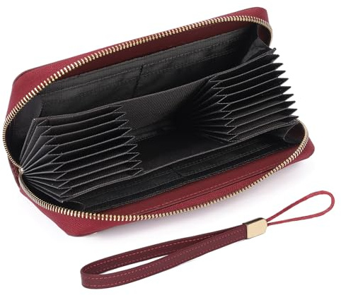 GAEKEAO Geldbörse Damen, Portemonnaie Damen mit Großer Kapazität, Geldbeutel Damen mit Mehreren Fächern und RFID-Schutz