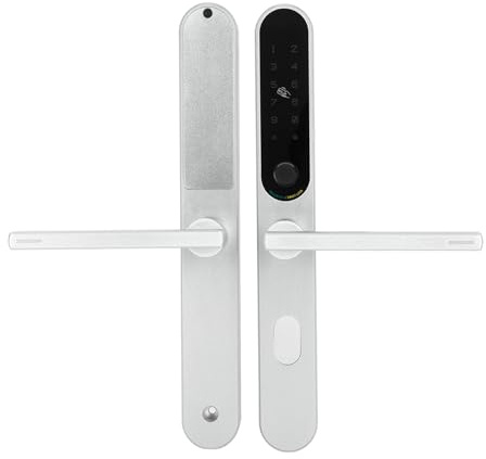 Smart Elektronisches Türschloss,Smart Home Codeschloss mit Fingerprint Home Türgriff Mit Fingerabdruck, Passwort, APP, Induktive Karte, Schlüssel