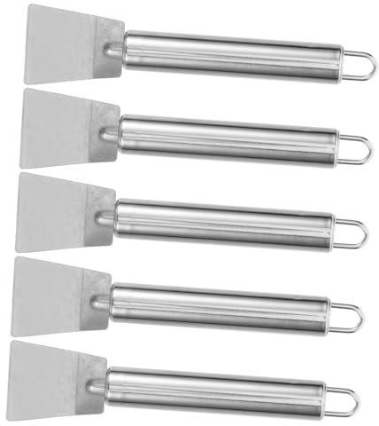 OFFSCH Pale Per Ghiaccio in Acciaio Inossidabile Raschietto Per Congelatore Strumento Per La Pulizia Del Frigorifero Set Da 5 Pezzi Design Ergonomico Per Cucina, Ristoranti e Uso Domestico