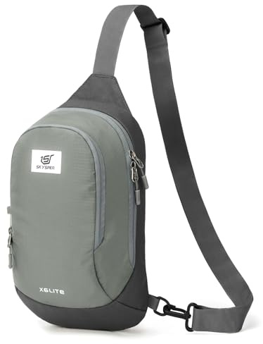 SKYSPER Umhängetasche Herren 6L, Anti Diebstahl Brusttasche Klein mit RFID Dreifachschutz Sling Bag Schultertasche für Travel Outdoor Reise