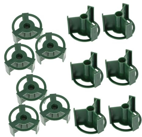 IMIKEYA 20 Piezas Soporte para Flores de Cementerio Base de Plástico para Arreglos Decoraciones Memoriales para Jardín y Césped Color Verde Oscuro Accesorios Incluidos