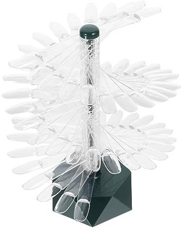 ELAYARD Expositor De Uñas Espiral 60 Piezas Tamaño Estándar Soporte Para Práctica y Exhibición Uñas Acrílicas Manicura Base Transparente Para Profesionales y Aficionados