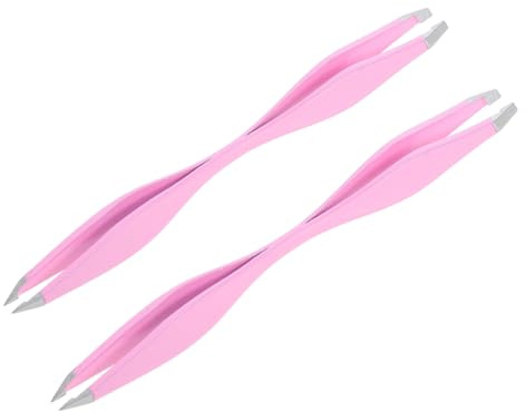 VERDANVERSE 2piezas Pinzas Para Cejas De Acero Inoxidable Doble Cabezal Herramienta De Maquillaje Versátil Para Depilación Facial y Vello Encarnado Diseño Compacto y Portátil Para Cuidado