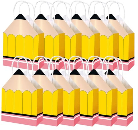 Bolsas Papel Pequeñas Suministros Para Agradecimiento Al Docente | Contenedor Con Forma De Lápiz En Vuelta Al Cole Decoraciones Agradecimiento Profesor Aula Infantil