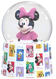 Silver Buffalo Disney Mickey and Friends Mini Light Up Snow Globe│Minnie Mouse│3.8 Inches Tall, 45mm (Small)