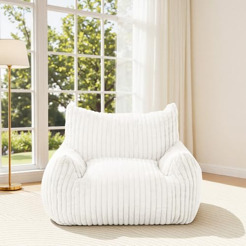 MeMoreCool Sitzsack XXL für Erwachsene, Plüsch Bodensessel, Beige | Großer Weicher Sitzsack mit Füllung, Ideal zum Spielen, Lesen und Entspannen im Wohnzimmer, Schlafzimmer oder Jugendzimmer