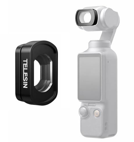 TELESIN 112° vidvinkelobjektiv för DJI Osmo Pocket 3, magnetiskt flerbehandlat glasobjektiv, 0,72 x utökat synfält för vlogging och resefotografering, Osmo Pocket 3 tillbehör