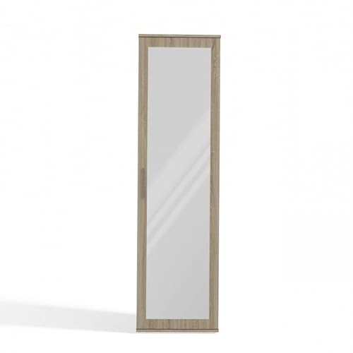 CDF Garderobe mit Spiegel Schrank Flurgarderobe Garderobenschrank Dielenschrank Kleiderschrank Stehend und Ablage Kleiderstang Flurschrank Aufbewahrungsschrank für Jacken Schuhe – Duo Eiche Sonoma | Schmale Säulenstruktur, Kleiderstange, Regale für Jacken und Schuhe, Garderobe für den Flur, modernes Design