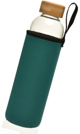 Oxxggkao Botella de agua de vidrio de 750 ml con tapa e infusor de acero inoxidable, resistente a la temperatura, sodio, calcular el agua