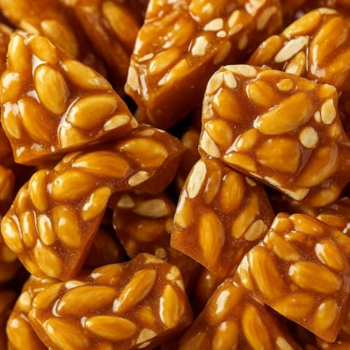 Bentley & Ackerman Peanut Brittle 500g – Traditional Handmade Peanut Brittle, Crunchy Brittle Peanut Candy, Premium Roasted Peanuts, British Confectionery Gift.