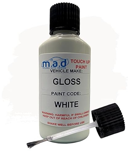 madAUTO GLOSS WHITE TOUCH UP KIT REPAIR KIT PAINT WITH BRUSH SCRATCH CHIP WHITE