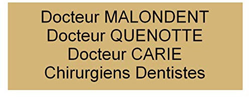 plaque ou etiquette boite aux lettres 4 lignes - or 100x40mm