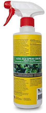 bio A.L.T. Azul SCU Battericida Spray Efficace su Ampia Gamma di Funghi Peronospora Oido Ruggine Alternaria Antracosi Cladosporium e Batteri Senza Residui Radicale e Fogliare Pronto all’Uso