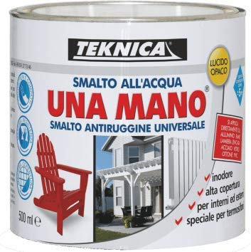 Smalto all'acqua OPACO UNA MANO smalto antiruggine universale- 500 ml (BLU)