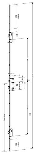 Winkhaus Mehrfachverriegelung T-U2471 92/10 Dorn 40 mm, DIN links, M2 mit 2 Schwenkriegeln, 24x8 mm Profilstulp MC silber, Maße Bitte mit Zeichnung prüfen !