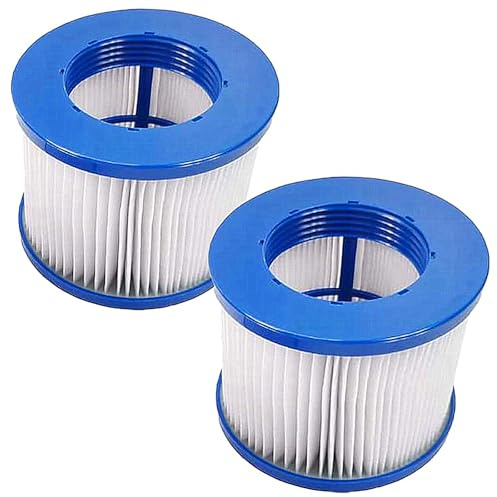 woejgo Filterkartuschen für aufblasbares Spa,filterkartusche für spa zubehör,Clever Spa Filter 75 * 100 mm Höhe 75 mm filterkartusch Pool Filter Lamellenfilter. (Blue-2pcs)