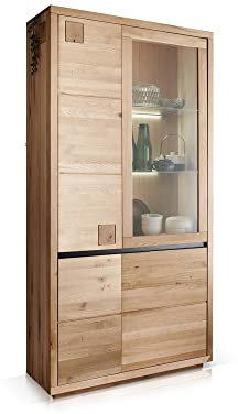 moebel-eins Caldera Vitrine II, Material Massivholz, Wildeiche geölt