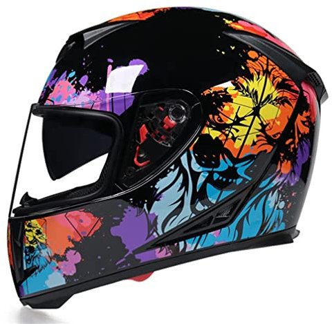 Helm DOT Full Face Street Motorrad Motorradhelm Herren Damen Harley Full Face Motorradhelm Dual Visor