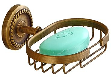 Porte Savonnette Mural Vintage en Laiton Grille D’égouttage | Laiton Antique, Vis Dissimulées, Style Rétro, pour Salle de Bain et Bain