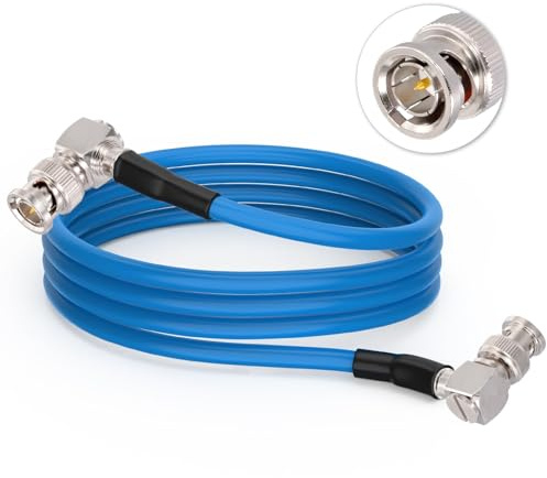 Superbat Cavo SDI 3G/6G/12G BNC 75 Ohm Maschio a Maschio Belden 1694A 1m | Doppia Schermatura, BNC Angolato Placcato Oro, 18AWG, 4K UHD/8K, 1 Pezzo, per Blackmagic, Telecamere, Convertitori, Monitor