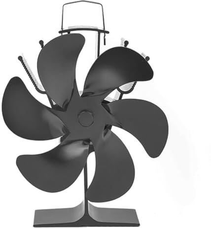 URFEDA Ventilateur Poêle à Bois, Silencieux Ventilateur Alimenté à la Chaleur, Ventilateur d'air Chaud Poêle à Bois, Ventilateur de Cheminée 6 Pales pour Poele à Bois/Cheminées/Poêle à Granulés