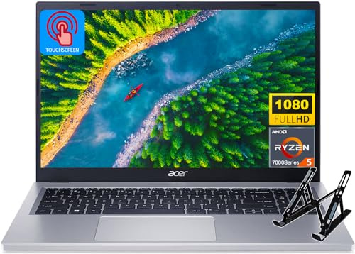 acer Aspire 3 - Computer portatile touchscreen, display FHD IPS da 15,6, AMD Ryzen 5 7520U (Beat i7-1255U), 16 GB di RAM DDR5, SSD da 1 TB, Wi-Fi 6, per studenti e aziende, Windows 11 Home, con