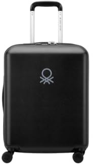 DELSEY Paris x United Colors of Benetton - UCB HARDSIDE - Valise Cabine Rigide 55 cm x 40 cm x 20 cm - 35 L - Noir