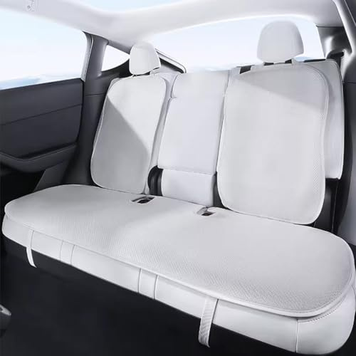 Ywooon Cubierta Trasera del Automóvil para Tesla Model 3 2017-2025 2026 Batir Suave y Sin Deslizamiento-Cushion de Asiento de Confort para Accesorios Interiores de Conducción Whiteice, 3 PCS
