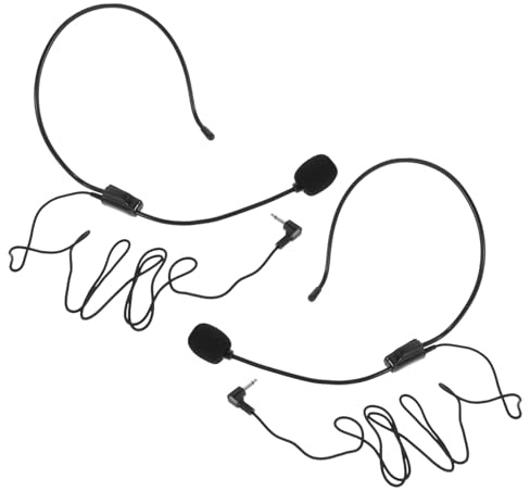 JOINPAYA Kondensator Headset Mikrofon Leicht 2 Stück mit Verstellbarem Mikrofonarm Kunststoff für Sprachverstärker für Bühne und Gesang