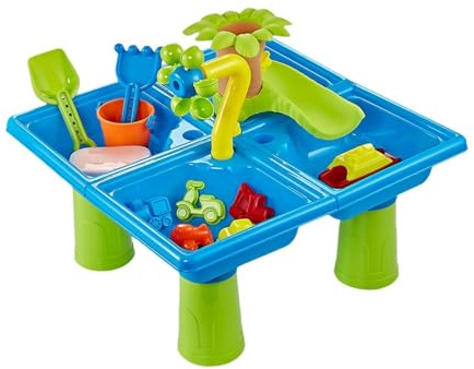 TTETTZ Kinder Sandwasserspiegel Aktivität Sensorischer Spieltisch für Alter von 3 bis 5 Jungen Im Hinterhof