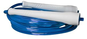 MARC ROPE Corda per Saltare Professionale SPARTAN Rope PVC 6mm Lunghezza Regolabile Manici Indistruttibili per Cardio, Fitness, Bruciagrassi, Pugilato, FitRope, Freestyle (Blu trasparente)