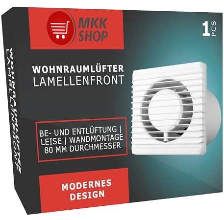 MKK Badlüfter Lüfter Ventilator Wohnraumlüfter weiß Ø 80 mm Leise Kabel + Schalter