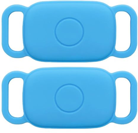 Dog Collar Holder for Tile Pro 2024/2022 Bluetooth Tracker, Anti Lost Waterproof Silicone Soft Case Secure Protective Cover Finder for Keys, Bags, Cat Dog Collar Tag, 2 Pack (Blue)