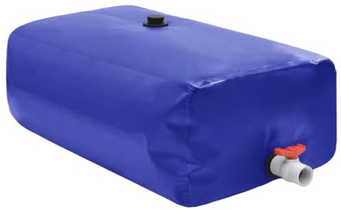 Depósito de agua plegable con grifo de PVC de 100 L para riego y jardín